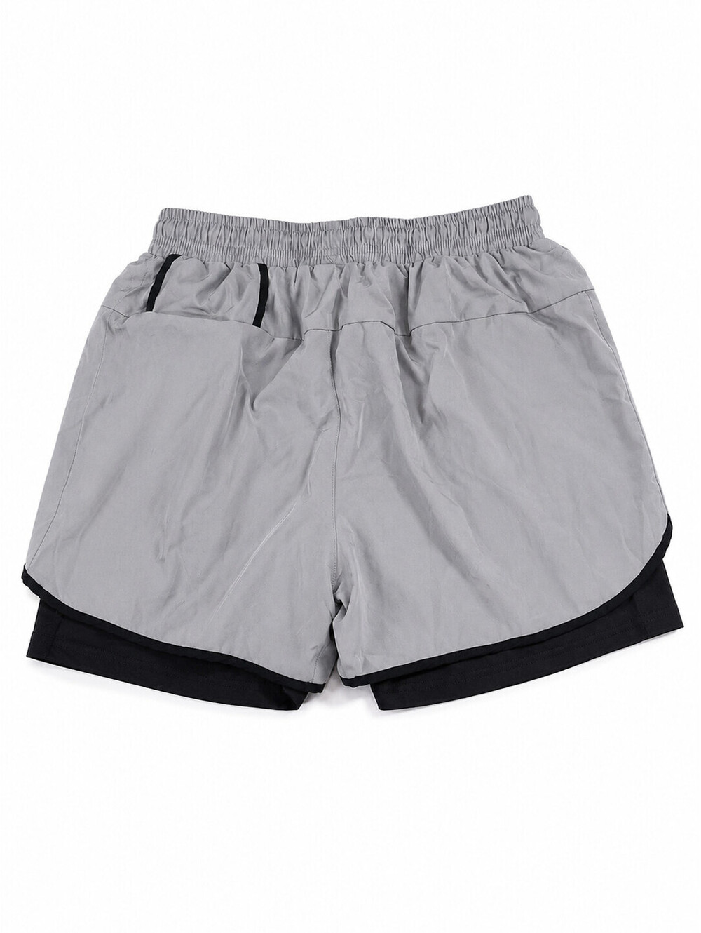 Umfun Set of 2 Mens 2In1 Lined Running Shorts Anti Chafe Compression Liner Sz M
